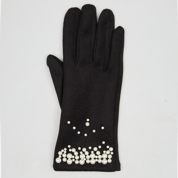 Intrend by Max Mara Jersey Gloves with Pearls Size: 7.5 S/M Fall /Winter - Picture 2 of 16